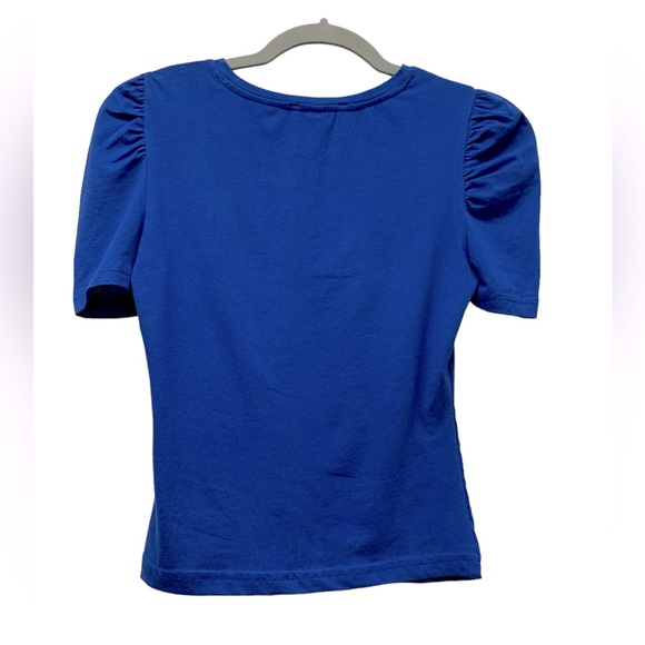 New! Derek Heart short sleeve blouse, puff sleeves, cotton, girl's small - Picture 2 of 5